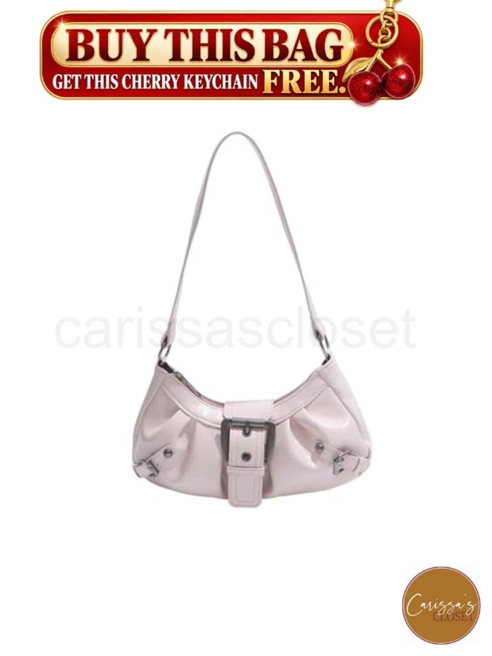 ✨ Verdusa Faux Leather Crescent Hobo Shoulder Bag Y2k Mini Purse Goth Punk